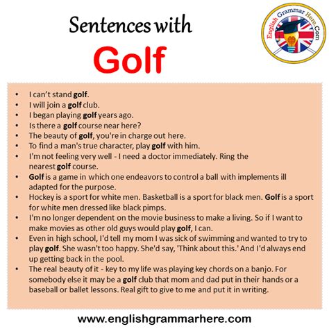 What is the Sentence for Golf?